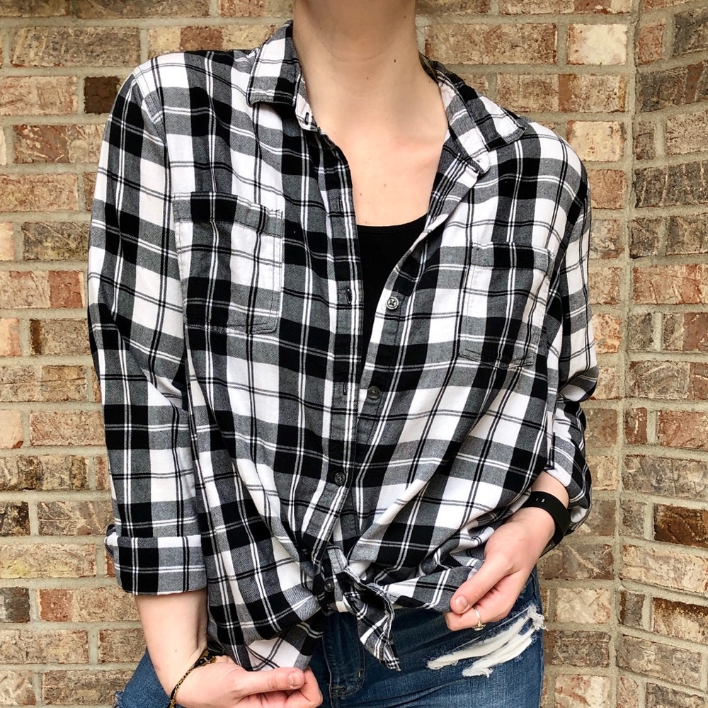 Long Sleeve Plaid Button Up Shirt